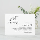 Net Getrouwd, Bruiloft Elopement Feest Kaart (Staand voorkant)