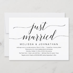 Net Getrouwd, Bruiloft Elopement Feest Viering  Kaart
