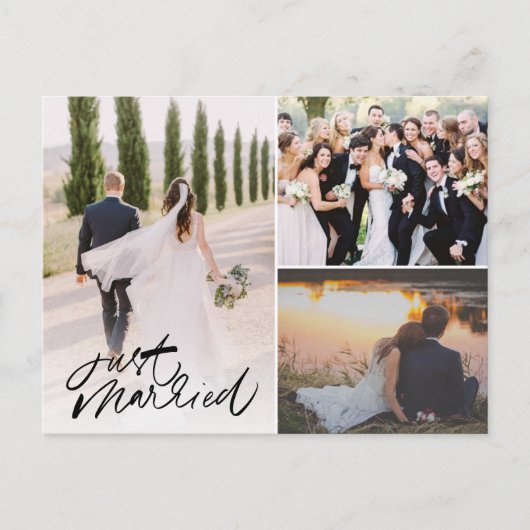 Net getrouwd bruiloft foto dank u Briefkaart (Voorkant)