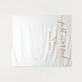 Net getrouwd bruiloft foto prop wandkleed (Voorkant (horizontaal))