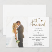 Net Getrouwd Bruiloftsontvangst Kaart (Voorkant / Achterkant)