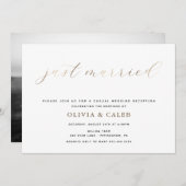 Net getrouwd bruiloftsreceptie uitnodiging (Voorkant / Achterkant)