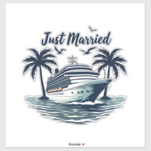 Net getrouwd Cruising Summer Wedding Echtgenote Sticker