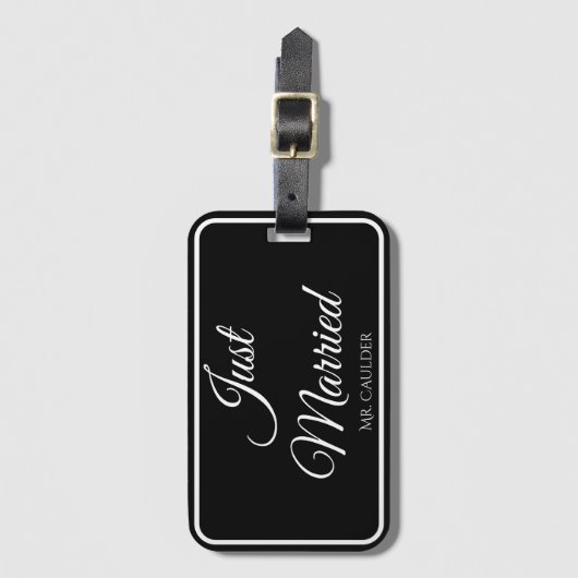 Net getrouwd Custom Wedding Honeymoon Gift - Bagagelabel (Voorkant (verticaal))