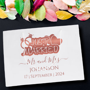 Net getrouwd de heer en mevrouw Rose Goud huwelijk Groot Cadeauzakje