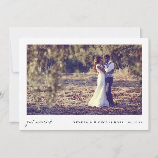 Net Getrouwd | Dubbelzijdige Fotobruiloft Aankondiging (Voorkant)