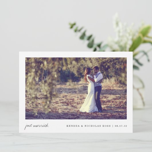 Net Getrouwd | Dubbelzijdige Fotobruiloft Aankondiging (Staand voorkant)