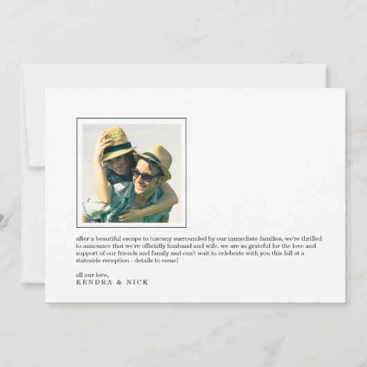 Net Getrouwd | Dubbelzijdige Fotobruiloft Aankondiging (Achterkant)