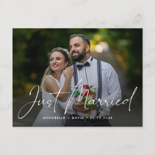 Net getrouwd Elegant Foto Bruiloft Briefkaart