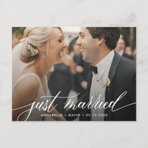 Net getrouwd Elegant Foto Bruiloft Briefkaart