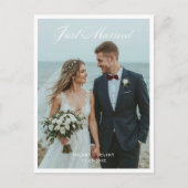 Net getrouwd Elegant Wedding Photo Aankondiging Briefkaart (Voorkant)