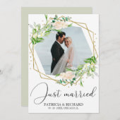 Net Getrouwd Elegante Begroeiing Gevluchte Aankond Kaart (Voorkant / Achterkant)