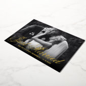 Net Getrouwd | Elegante Foto Huwelijksaankondiging Folie Uitnodiging (Gedraaid)