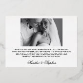 Net Getrouwd | Elegante Foto Huwelijksaankondiging Folie Uitnodiging (Achterkant)