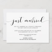 Net getrouwd Elegante zwart-wit aankondiging (Voorkant)