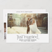 Net getrouwd Elopement 4 Foto Ontvangst alleen Inv Kaart (Voorkant / Achterkant)