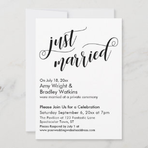Net Getrouwd Fancy Script Huwelijksfeest Na De Bru Kaart