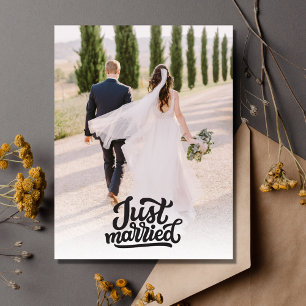 Net Getrouwd Foto Huwelijk Bedankt Briefkaart