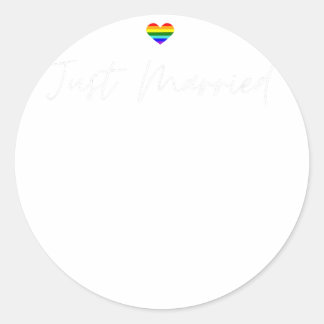 Net Getrouwd Gay Bruiloft LGBTQ Lesbische Bruid Ga Ronde Sticker