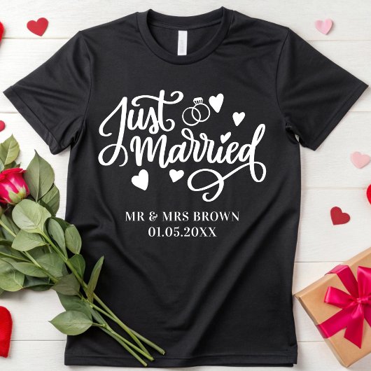Net getrouwd gepersonaliseerde koppels matchen bru t-shirt