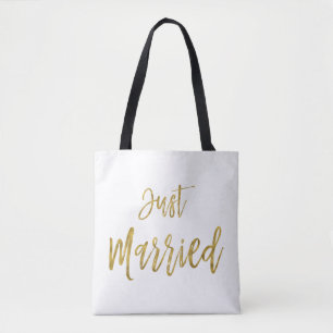 Net getrouwd Gold Foil Bruid Strandtas Draagtas