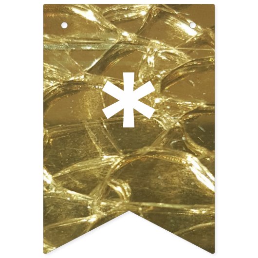 Net getrouwd Goud Wit Glitter Wedding Party Vlaggetjes (Eerste vlag)