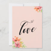 Net Getrouwd Hartjes Script Roze Boho Bloemen Kaart (Achterkant)
