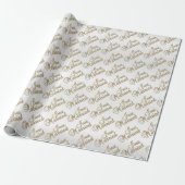 Net getrouwd in Gold Script Font - Weddenschap Cadeaupapier (Uitgerold)