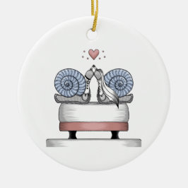 Net getrouwd keramisch ornament
