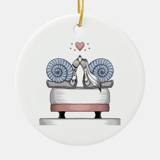 Net getrouwd keramisch ornament (Voorkant)