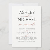 Net Getrouwd Koper Typografie Trouwfeest Kaart (Voorkant)