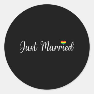 Net getrouwd LGBTQ Gay Wedding Lesbische bruid Gay Ronde Sticker