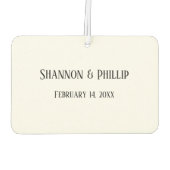 Net getrouwd met bruid en bruidegom namen trouwdat luchtverfrisser (Achterkant)