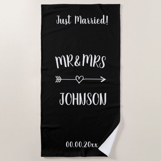 Net getrouwd met meneer en mevrouw strandlaken voo (Voorkant)