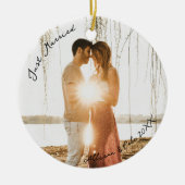 Net getrouwd met moderne minimalistische koppels b keramisch ornament (Voorkant)