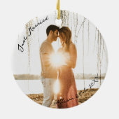 Net getrouwd met moderne minimalistische koppels b keramisch ornament (Achterkant)