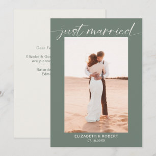 Net Getrouwd Modern Schrift Foto Minimalistische H Aankondiging