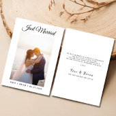 Net Getrouwd Modern Script Aangepaste Foto Bruilof Aankondiging