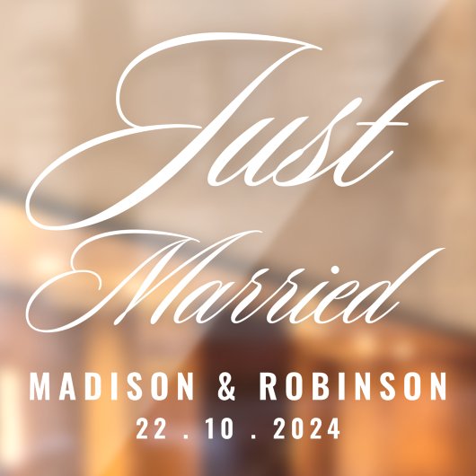 Net getrouwd Modern Wit Script Hoge Kwaliteit Auto Raamsticker