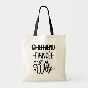 Net getrouwd Mrs Bride Wedding Honeymoon Tote Bag