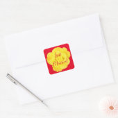 Net getrouwd Pas getrouwd bruiloft geel rose kleur Vierkante Sticker (Envelop)