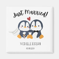 Net getrouwd pinguïn schattig weggevertje geperson