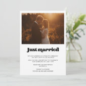 Net getrouwd  retro script aankondiging (Staand voorkant)