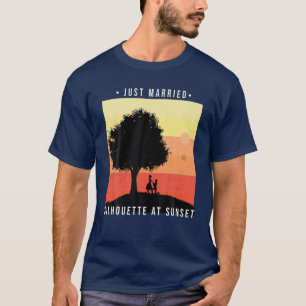 Net Getrouwd Retro Trouwfeest Passende Nieuwgehuwd T-shirt