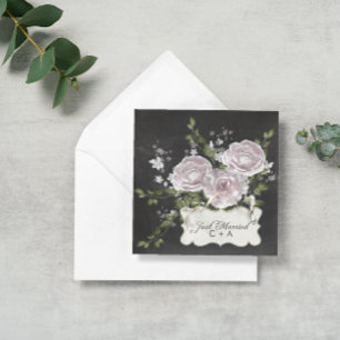 Net Getrouwd! Romantische Bloemrijke Elegante Trou Kaart