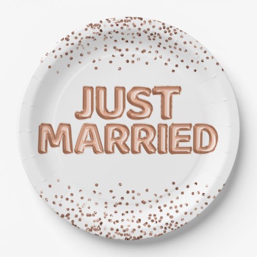 Net getrouwd Roos gouden trouwballonnen Papieren Bordje