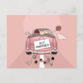 Net getrouwd roze bruiloft aankondiging liefde (Voorkant)