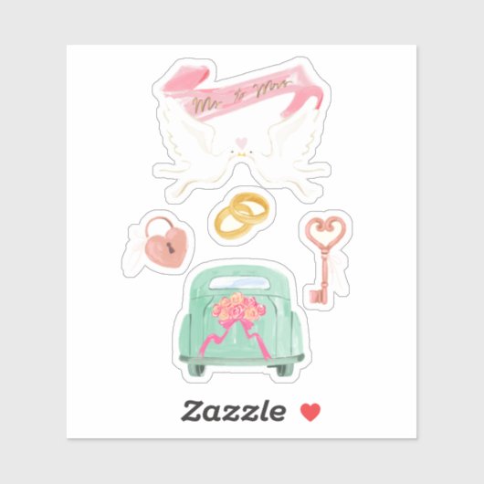 Net Getrouwd Scrapbooking Sticker Vel (Vel)