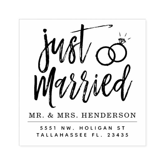 Net getrouwd script | Gepersonaliseerd Rubberstempel (Afrduk)