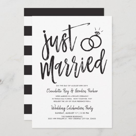 Net getrouwd script | Post Wedding Party Kaart (Voorkant / Achterkant)